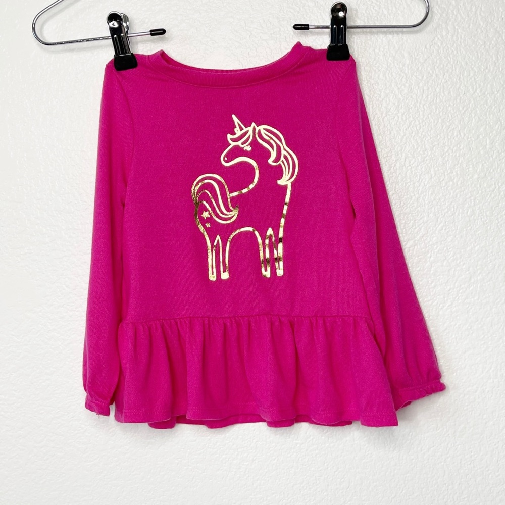 Toddler Girl's T Shirt Cozy Foil Unicorn Long Sleeve Cat & Jack